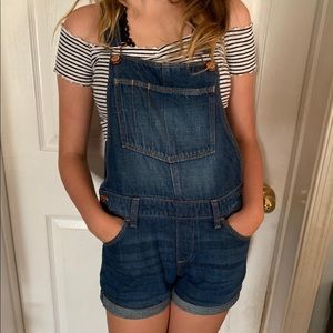 OLD NAVY DARK WASH JEAN OVERALLS YOUTH